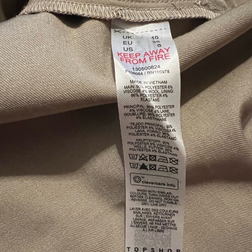 Topshop Beige Pleated Skirt - Picture 7 of 7